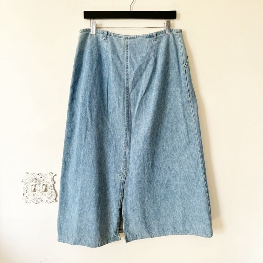Vintage Y2K Western Cowgirl St. John’s Bay Denim Midi Skirt 14 - Picture 5 of 6